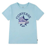Converse Girls Sneaker Graphic T-Shirt In Light Blue