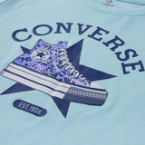 Converse Girls Sneaker Graphic T-Shirt In Light Blue