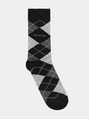 Pringle Mens Core Argyle Socks in Black