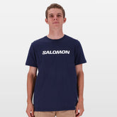 Salomon Mens Core Logo Short Sleeves T-Shirts In Blue Nights