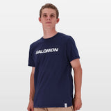 Salomon Mens Core Logo Short Sleeves T-Shirts In Blue Nights