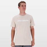 Salomon Mens Core Logo Short Sleeves T-Shirts In Pumice Stone