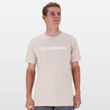 Salomon Mens Core Logo Short Sleeves T-Shirts In Pumice Stone