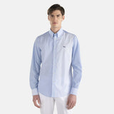 Harmont & Blaine Mens Patchwork At Fabrics Shirt In Light Blue
