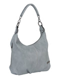Cellini Lara Casual Hobo Bag With Xbody Strap In Grey