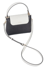 Cellini Amelia Flapover Sling Bag In Black & White