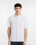 Harmnot & Blaine Mens Single Fabric Short Sleeve Shirt In White