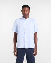 Harmont & Blaine Mens Single Fabric Short Sleeve Shirt In Celeste
