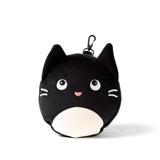 Relaxeazzz Feline Cat Round Travel Pillow In Black & White