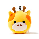 Relaxeazzz Giraffe Round Plush Eye Mask & Travel Pillow In Orange
