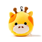 Relaxeazzz Giraffe Round Plush Eye Mask & Travel Pillow In Orange