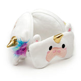 Relaxeazzz Unicorn Plush Eye Mask & Travel Pillow In White