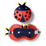 Relaxeazzz Tilly The Ladybird Pillow With Eye Mask In Blue & Red