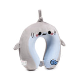 Relaxeazzz Archie The Shark Adoramals Memory Foam Travel Pillow In Blue & Grey