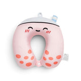 Relaxeazzz Foodiemals Bubble Tea Plush Memory Foam Travel Pillow In Pink Multi
