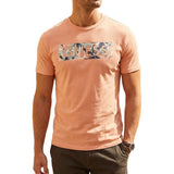 Guess Mens Short Sleeves Clouds T-Shirts In Coral