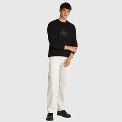 Calvin Klein Chenille Monologo Crewneck Black