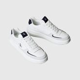 Calvin Klein Mens Ftw Cupsole Low Lth White/Navy/Grey