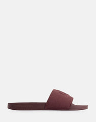 Calvin Klein Mens Cv Mono Slides In Burgandy