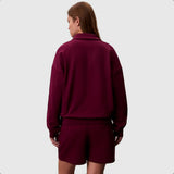 Calvin Klein Ladies Archive 1/4 Zip Sweater In Berry