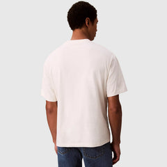 Calvin Klein Mens Centre Chain Stitch T-Shirt In Off White