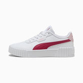 Puma Girls Carina 3.0 PS Shoes in White & Dark Pink