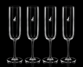 Polo Champagne Flute Glasses 4 Piece Set in Transparent