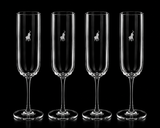 Polo Champagne Flute Glasses 4 Piece Set in Transparent