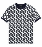 Polo Mens Crew Neck Neck Printed T-Shirt In Black & White
