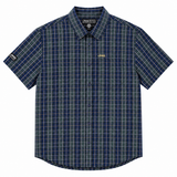 Jeep Mens M Check Shirt In Navy & Blue