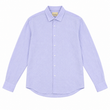 Morenzo Mens Long Sleeve Linen Shirt In Blue
