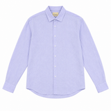 Morenzo Mens Long Sleeve Linen Shirt In Blue