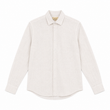 Morenzo Mens Long Sleeve Linen Shirt In Beige