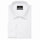 Morenzo Mens Lycra Sateen Stripe Shirt In White