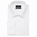 Morenzo Mens Lycra Sateen Stripe Shirt In White