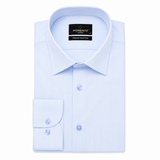 Morenzo Mens Lycra Sateen Stripe Shirt In Sky Blue