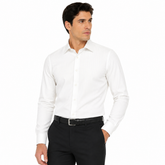 Morenzo Mens Lycra Sateen Stripe Shirt In Off White