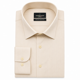Morenzo Mens Lycra Sateen Stripe Shirt In Beige