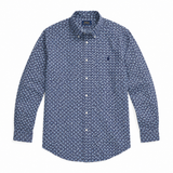 Polo Mens Long Sleeve Geo Print Shirt In Blue