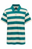 Jeep Mens Yarndye Stripe Golfer In Green Multi