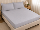 Egyptian Cotton Tencel 300 Thread Fitted Sheet In Slate Grey