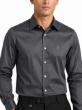 Polo Mens Essential Sateen Shirt In Charcoal