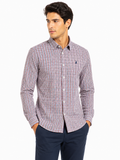 Polo Mens Multi Gingham Shirt In Burgundy