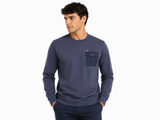 Polo Mens Crew Pocket Sweatshirt In Navy