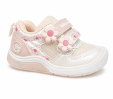 Bubble Gummers Girls Velcro Shoes In White & Pink