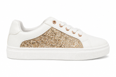 Pierre Cardin Girls Taylor Glitter Shoes In White & Rose Gold