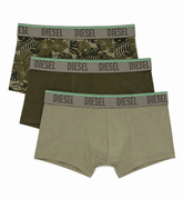 Diesel Mens Umbx Damien 3 Pack Boxer Shorts In Olive