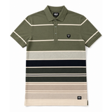 Soviet Mens Pioneer Mens Yarn Dye Stripe Golfer In Olive