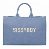 Sissyboy Laekal Denim Tote Bag In Blue