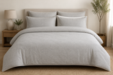 Cotton Co. Cashmere Linen Neutral Duvet Cover In Silver